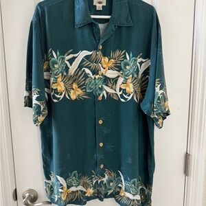Tropical Floral Button Down Shirt